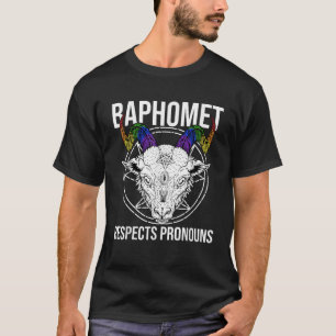Camiseta LGBTQ Baphomet Satã Devil Respeite Pronounes