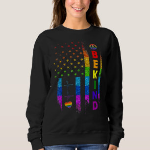 Camiseta Lgbtq Be Kind Orgulho gay Lgbt Rainbow American Fl