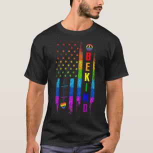 Camiseta Lgbtq Be Kind Orgulho gay Lgbt Rainbow American Fl