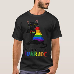 Camiseta Lgbtq Black Cat Feline O Gay De Sinalizador Purrid