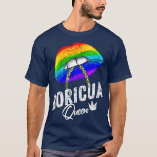 Camiseta LGBTQ Boricua Queen Forte Gay Homens Porto