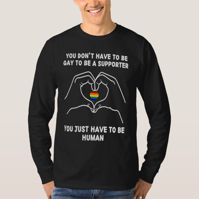 Camiseta LGBTQ Flag Gay Pride Rainbow LGBT Heart Supporter (Frente)