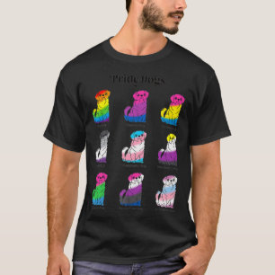 Camiseta LGBTQ Flag Kawaii Pride Dogs Gay Trans Não Binário