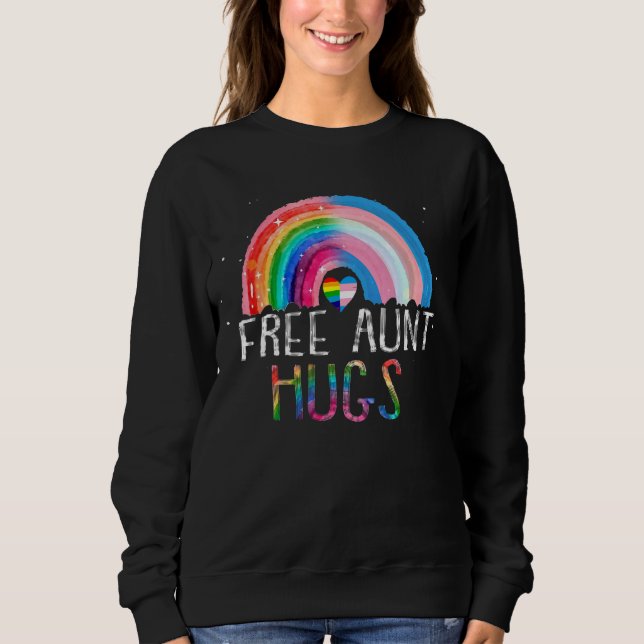 Camiseta Lgbtq Free Tunt Hugs Orgulho gay Lgbt Ally Rainbow (Frente)
