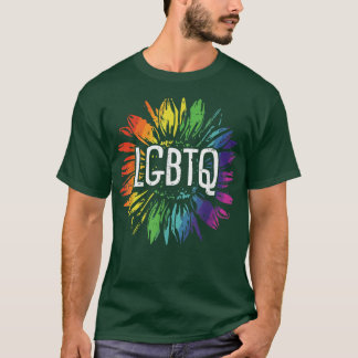 Camiseta LGBTQ Gay Pride Cute Sunflower Rainbow Flag Proud