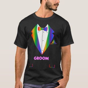 Camiseta LGBTQ    GroomTuxedo Orgulho gay Lésbica Wed