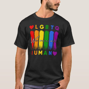 Camiseta LGBTQ HUMAN Rainbow Love É Love LGBT Gay Lésbica