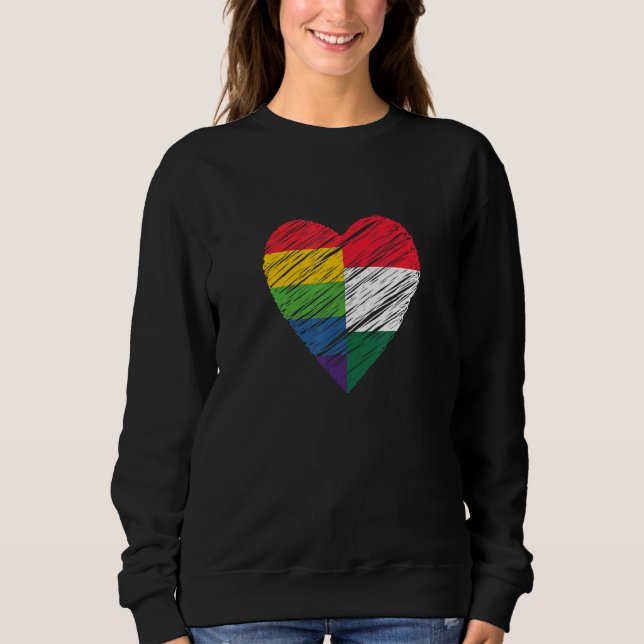 Camiseta LGBTQ Hungary Gay Pride Heart for Gay and Lesbian  (Frente)