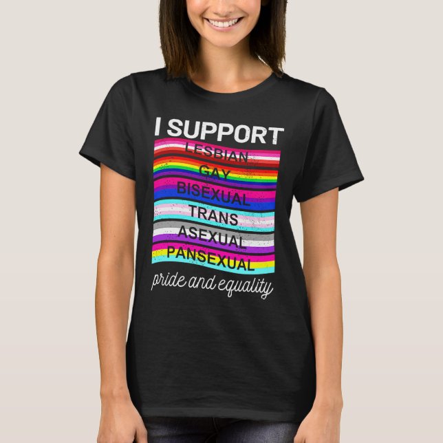 Camiseta LGBTQ I suporta transbissexuais assexuais pansexua (Frente)