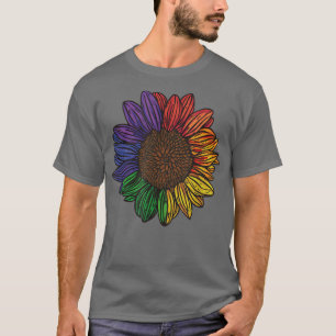 Camiseta LGBTQ LGBT Ama Lésbica Gay Rainbow Sunflower