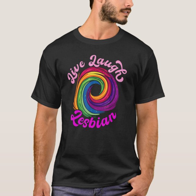 Camiseta LGBTQ+ LGBT (LGBT) Lésbica Ria Círculo Arco-Íris L (Frente)