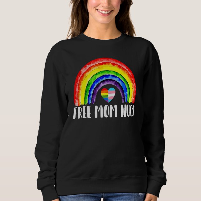 Camiseta Lgbtq Livre Mãe Abraços Orgulho gay Lgbt Ally Rain (Frente)
