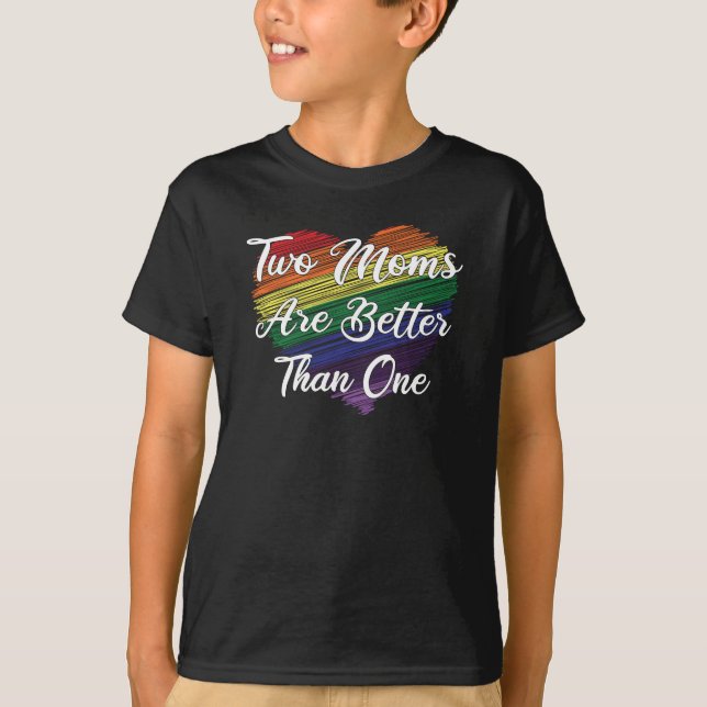 Camiseta LGBTQ Mãe Mãe Lésbica Casamento gay Gay (Frente)
