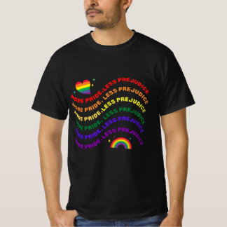 Camiseta LGBTQ mais orgulho menos preconceito