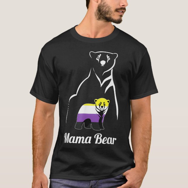 Camiseta LGBTQ NonBinary Mama Bear LGBT NonBinary Pride Enb (Frente)