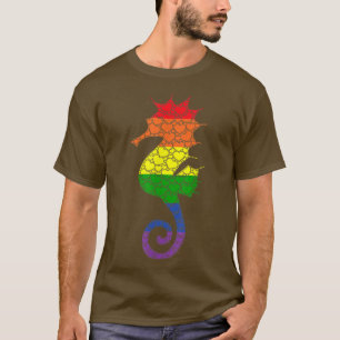 Camiseta LGBTQ Orgulho gay Rainbow Flag Love HeartCute Seah