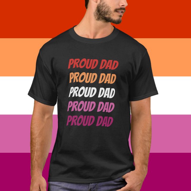 Camiseta LGBTQ Orgulho Lésbico Pai Orgulhoso Repetindo Text (Criador carregado)