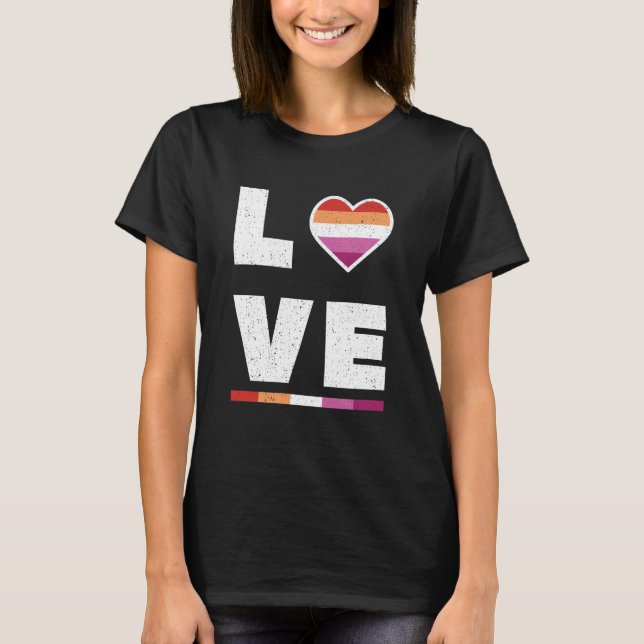 Camiseta LGBTQ Orgulho Lésbico Sinalizador de Tremor (Frente)