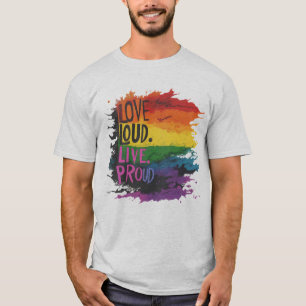 Camiseta LGBTQ orgulhoso da bandeira do arco-íris