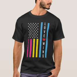 Camiseta LGBTQ Pansexual Pride Love ganha bandeira american