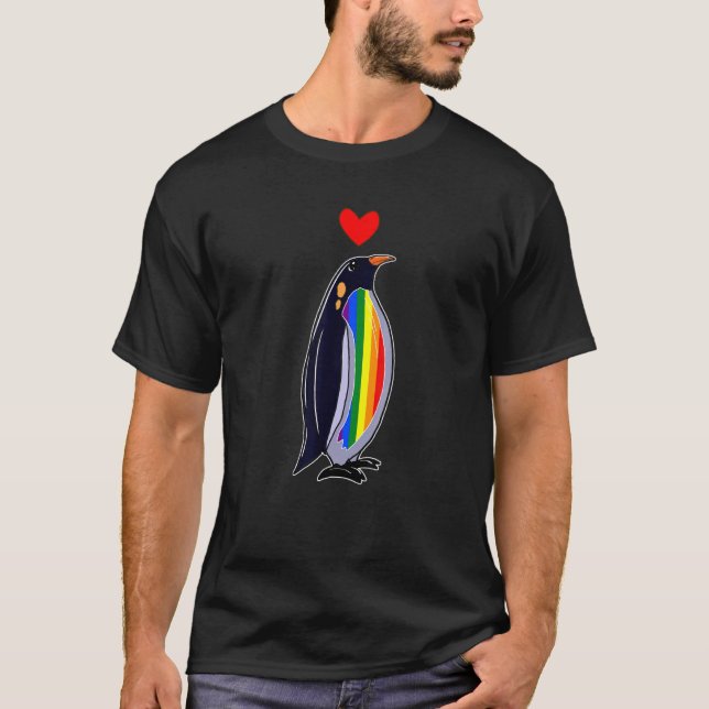 Camiseta Lgbtq Penguin Cujo Sinalizador É Lgbt Orgulho gay (Frente)