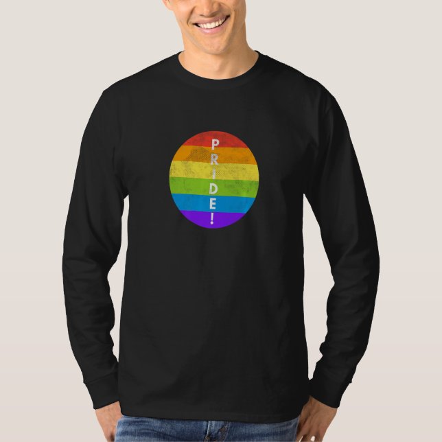 Camiseta LGBTQ Pride Rainbow Flag Equality Gay Lesbian Tran (Frente)