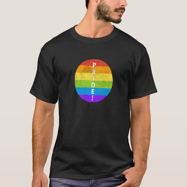 Camiseta LGBTQ Pride Rainbow Flag Equality Gay Lesbian Tran (Frente)