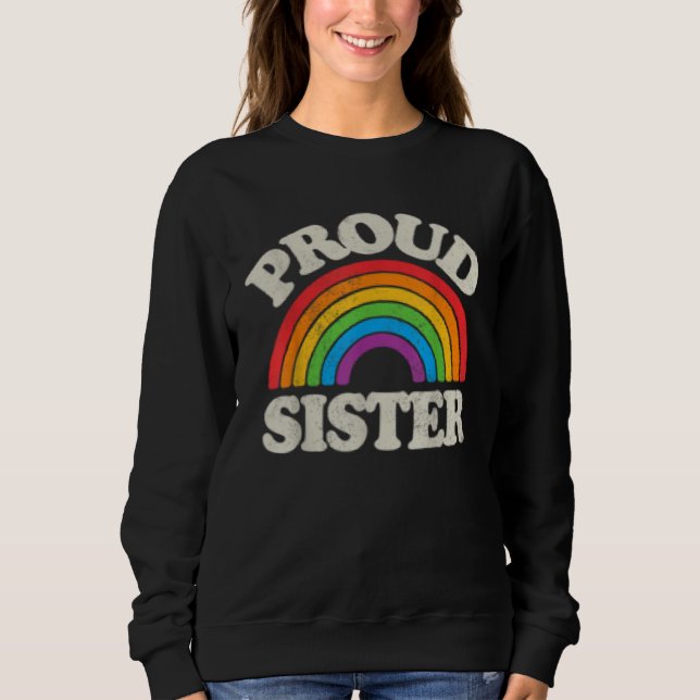Camiseta LGBTQ Proud Sister Gay Pride LGBT Ally Family Rain (Frente)