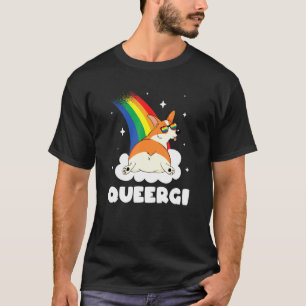 Camiseta Lgbtq Rainbow Cute Corgi Queergi Queergi Orgulho g