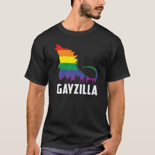 Camiseta Lgbtq Rainbow Gayzilla Lgbt Pride Cores Gráficos