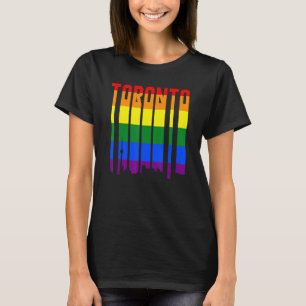 Camiseta LGBTQ Retro Toronto Canada Prie Skyline