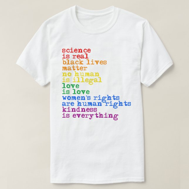 Camiseta LGBTQ Rights Science é real Love is Love (Frente do Design)