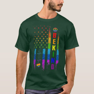 Camiseta LGBTQ Seja Gentil Orgulho Gay LGBT Arco-íris Bande