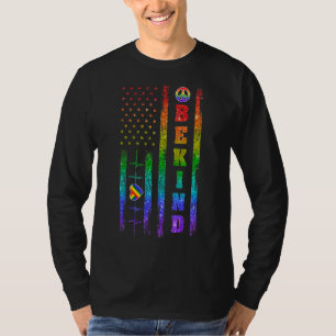 Camiseta Lgbtq Seja Kind Orgulho gay Lgbt Direitos Rainbow