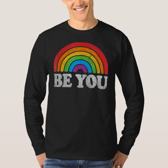 Camiseta Lgbtq Seja Você Orgulho gay Mês Lgbt Sinalizador A (Frente)