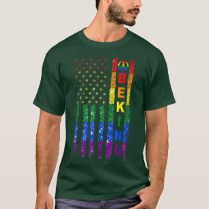Camiseta LGBTQ Ser Orgulho gay LGBT Arco-Íris América Bande