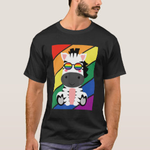 Camiseta LGBTQ Sinalizador Orgulho gay Mês Rainbow Zebras L