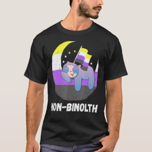 Camiseta Lgbtq Sloth Moon Sinalizador Não Binário Orgulho N