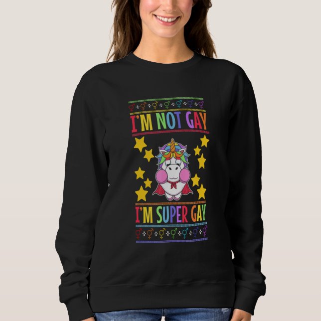 Camiseta Lgbtq Ugly Christmas Sweater Eu sou Super Orgulho  (Frente)