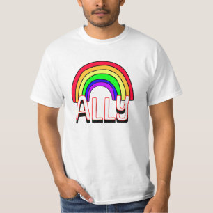 Camiseta LGBTQIA+ Ally Cute Rainbow e Heart Pride