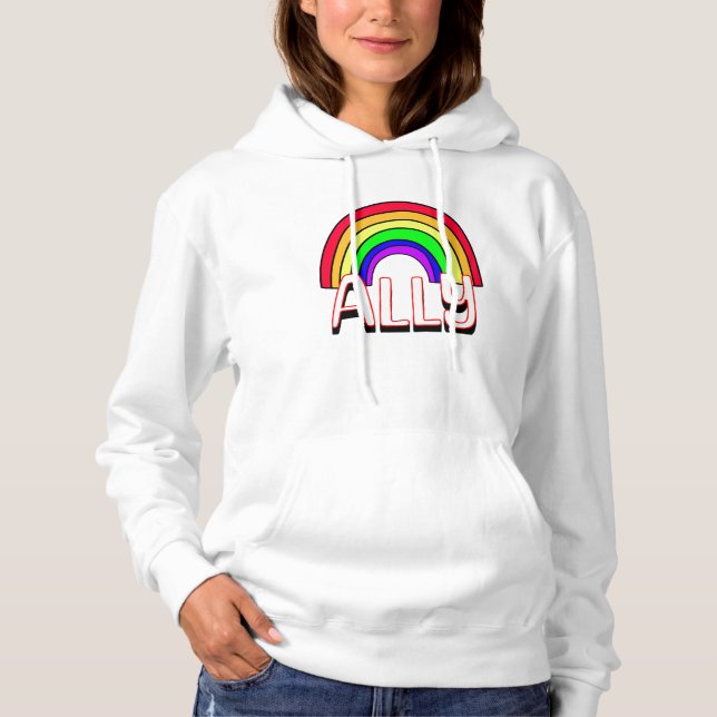 Camiseta LGBTQIA+ Ally | Cute Rainbow e Heart Pride (Frente)