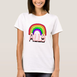 Camiseta LGBTQIA+ Ally | Cute Rainbow e Heart Pride