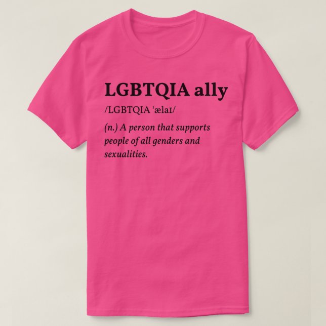 Camiseta LGBTQIA Ally Definition 2 (Frente do Design)