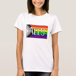 Camiseta LGBTQIA+ Ally Sinalizador arco-íris