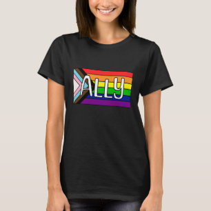 Camiseta LGBTQIA+ Ally Sinalizador arco-íris