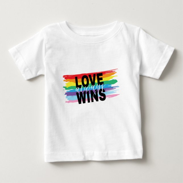 Camiseta LGBTQIA Love Sempre ganha Orgulho Arco-Íris Legal (Frente)