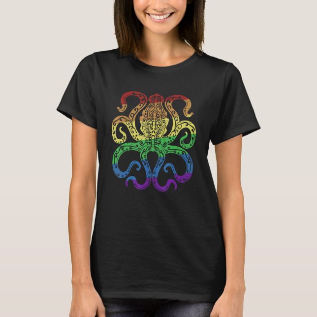 Camiseta LGBTQIA Octopus Pride Month for a Sea Diver (Frente)