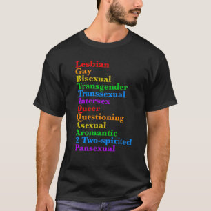 Camiseta LGBTTIQAA2P Diversidade do Orgulho Arco-Íris LGBTQ