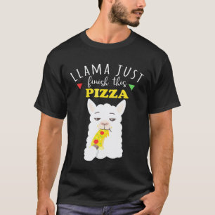 Camiseta Lhama Acaba de Terminar Essa Pizza Trocadilho