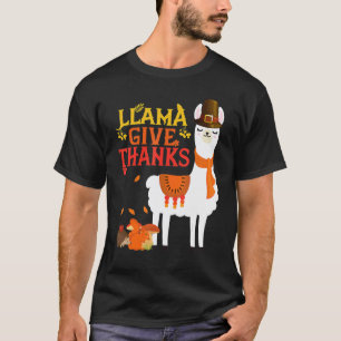 Camiseta Lhama Agradece Lhama Peregrino Dia de Ação de Gra